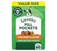 Greenies Pastilleros para Perros, tamaño cápsula, golosinas Suaves Naturales para Perros, Sabor Pollo, 15.8 onzas, Paquete (60 golosinas)