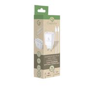 GreenJoy-Cargador de Red con Cable Iphone-12W / 2,4A-1 Tipo C-Blanco