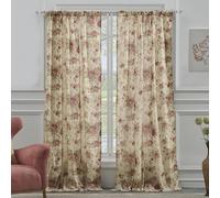 Greenland Home Antique Rose Par de Cortinas de 100% algodón, Color Rosa Envejecido, Crudo, W 42" x L 84" (2 Panels), 2