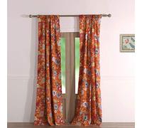 Greenland Home Astoria - Juego de 2 Cortinas de 241 cm de Alto, Color Naranja Estampado (Spice)