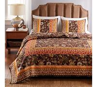 Greenland Home Audrey - Juego de Ropa de Cama de algodón y poliéster, 3 Piezas, tamaño matrimonial/Queen