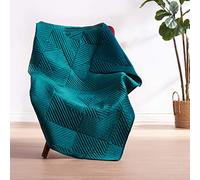 Greenland Home Barefoot Bungalow Riviera - Manta de Terciopelo, Color Verde Azulado, 50 x 60 Pulgadas