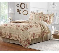 Greenland Home Fashions Antique Rose Juego de edredón, Algodón, Crudo, Twin (4 Piece)