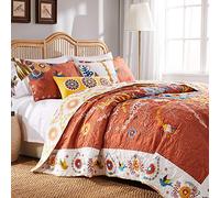 Greenland Home Fashions Barefoot Bungalow Topanga Quilt Set, 3 Piezas, Multi, Rey