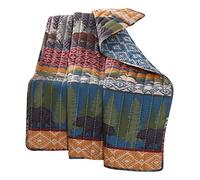 Greenland Home Throw Manta Black Bear Lodge, Algodón, Multicolor, Colcha