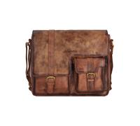 Greenland Nature Mascu & Line Bolsa de hombro Piel natural 30 cm marrón