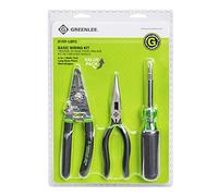 Greenlee, 0159-LBFC, 3-Piece Electrician Tool Kit with Stainless Steel Wire Stripper and Cable Crimper, 6-in-1 Multi-Tool Screwdriver and Bonus 7-Inch Long Nose Side-Cutting Pliers