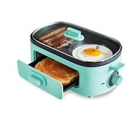 GreenLife CC006797-001 - Máquina para desayunar, cerámica saludable antiadherente, sin PFAS, tapa de vidrio, turquesa