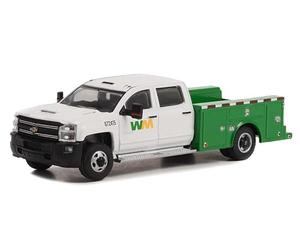 Greenlight 46100-C Dually Drivers Series 10 - 2018 Chevy Silverado 3500 Dually Service Bed - Gestión de residuos a escala 1:64