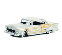Greenlight 63030-A California Lowriders Serie 2 - Chevy Bel Air 1955 - Gris claro metalizado y dorado personalizado, fundici n a escala 1:64