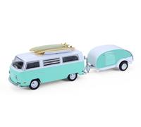 Greenlight Collectibles 1:64 Hitch & Tow Series 33-1971 V-Dub Type 2 con tablas de surf y remolque de lágrima 32330-B