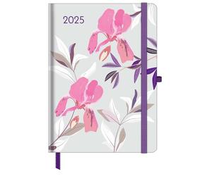 GreenLine - Calendario de libro Diary Floral 2025, 16 x 22 cm, calendario con papel de alta calidad, práctica organización diaria para la gestión personal y profesional del tiempo