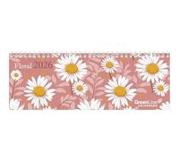 GreenLine - Floral Tischquerkalender 2026 - Tischkalender 30x11 cm, Wochenkalender mit floralen Illustrationen, 2-sprachigem Kalendarium & nachhaltiger Produktion für Büro und Naturfreunde