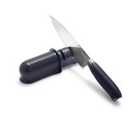 GreenPan Afilador de titanio de doble etapa, cuchillas dentadas y rectas, superficie de agarre acanalada, tamaño de almacenamiento compacto