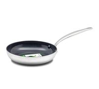 GreenPan Barcelona Evershine sartén Tri-Ply acero inoxidable 30 cm, cerámica antiadherente reforzada con diamante, sin PFAS, inducción, apta para horno y lavavajillas, plata