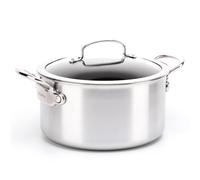 GreenPan Barcelona Evershine Tri-Ply Cacerola Antiadherente de Cerámica Reforzada con Diamantes de Acero Inoxidable de 18cm/2,1 Li con Tapa, Sin PFAS, Multicapa, Inducción, Horno,Lavavajillas,Plateada