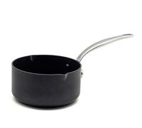 GreenPan Barcelona Sartén de Antiadherente Cerámico Sano Anodizado Duro 16 cm/1,5L con Picos Vertedores, Sin PFAS, Mango de Acero Inox, Antiarañazos,Inducción,Lavavajillas,Apta para Horno, Negro