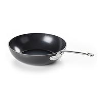 GreenPan Barcelona Sartén Wok Antiadherente Cerámico Sano Anodizado Duro 28 cm, Sin PFAS, Mango de Acero Inox, Extra Fuerte, Antiarañazos, Inducción, Apta para Lavavajillas, Apta para Horno, Negro