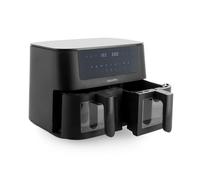 GreenPan Bistro Horno Air Fryer 9-en-1 XL,2 Cestas para freír (2 x 4L),Cesta de Cerámica Antiadherente sin PFAS,Calentamiento rápido,Preajustes multifunción,Auto-off,Pantalla LED,Asa Cool-Touch,Negro