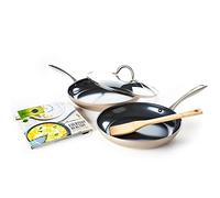 GreenPan CC000914-001 Edición Limitada Aniversario Juego de 5 piezas de cerámica antiadherente, aluminio, bronce