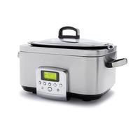 GreenPan Elite 8-in-1 Programmierbarer 6L Slow Cooker Multikocher,Spülmaschinenfester Deckel & Topf,PFAS-freie Gesunde Keramische Antihaftbeschichtung zum Braten,Schmoren,Mit Dampfgareinsatz,Edelstahl