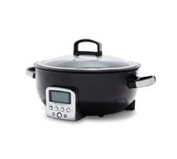 GreenPan Elite Olla Multicooker Eléctrica 5.6L, Preajustes para Saltear ,Rehogar, Sofreír y Arroz,Recubrimiento Cerámico Antiadherente Sano Sin PFAS y Piezas Aptas para Lavavajillas,Pantalla LED,Negro