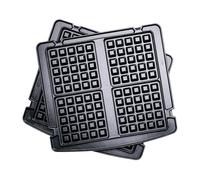 GreenPan Elite Placas para Gofres Belgas de Cerámica Antiadherente Saludable para Grill de Contacto, Placas Extraíbles, Aptas para Lavavajillas, Negro