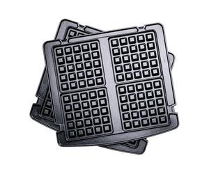GreenPan Elite Placas para Gofres Belgas de Cerámica Antiadherente Saludable para Grill de Contacto, Placas Extraíbles, Aptas para Lavavajillas, Negro