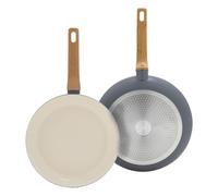 Greenpan Essence Pro - Juego de sartenes para inducción (26 cm y 30 cm) | Cerámica antiadherente, aluminio forjado, apto para inducción, apto para horno hasta 160 °C, apto para lavavajillas, gris