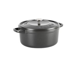 GreenPan Featherweights Olla Antiadherente de Cerámica Saludable, 26 cm/5 Litros, Cacerola de Hierro Fundido con Tapa, Libre de PFAS, Inducción, Apta para Horno, Gris