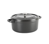 GreenPan Featherweights olla de hierro fundido 26 cm/5 L con tapa, cerámica antiadherente saludable, sin PFAS, apta para inducción y horno, gris