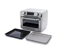 GreenPan Horno de aire 9 en 1 de acero inoxidable Bistro Noir, bandeja para hornear, cesta para freír al aire, bandeja para migas