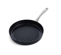 GreenPan Lima Midnight Sartén Parrilla Redonda de Saludable Cerámica Antiadherente Anodizada Dura de 28 cm, Sin PFAS, Apta para lavavajillas, Inducción y Horno, Negra