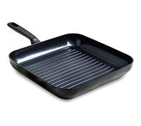 GreenPan Memphis Grill Antiadherente de Aluminio con Revestimiento de Cerámica, Apto para Todo Tipo de Cocinas, Inducción, Horno y Lavavajillas, 28 cm, Negro