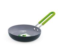 GreenPan Mini Sartén para Huevos de Cerámica Antiadherente Cuadrada de 12,5 cm, Sin PFAS, Inducción, Mango de Acero Inoxidable Stay-Cool, Apta para Horno hasta 180 °C, Lavavajillas, Negro y Verde
