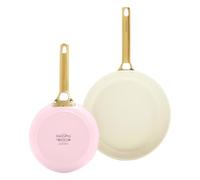 GreenPan Padova Reserve - Juego de sartenes (2 piezas, 20 cm y 26 cm, revestimiento cerámico antiadherente, apta para horno hasta 200 °C), color rosa