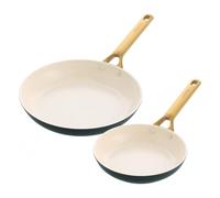 GreenPan Padova Reserve Pfannen-Set, 2-teilig, Keramik-Antihaftbeschichtung, Grün mit Goldgriff, 20 cm und 26 cm, Induktionsgeeignet