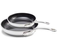 GreenPan Premiere 2-teiliges Bratpfannen-Set 20 cm und 28 cm, 3-Ply Edelstahl, PFAS-freie Diamantverstärkte Keramik-Antihaftbeschichtung, Induktion, Backofen 220 °C
