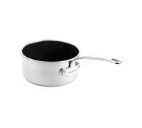 GreenPan Premiere 3PLY - Cazuela (acero inoxidable, 16 cm/1,5 L, revestimiento cerámico antiadherente, sin PFAS, compatible con inducción, pulido, multicapa, apto para horno, lavavajillas, plateado