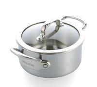 GreenPan Premiere 5PLY Cacerola 18 cm/2,13 L, Acero Inoxidable, Tapa Vidrio