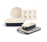 GreenPan Reserve set de 6 moldes de cocción, revestimiento antiadherente cerámico sin PFAS, mangos doradas, placas, moldes à gâteau y à muffins, grille de refroidissement