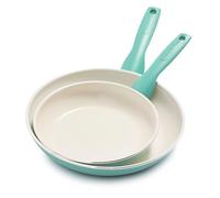 GreenPan, Rio 2 Pieza Set de sartén de cerámica antiadherente, 20 y 26 cm, Turquesa