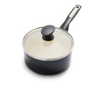 Greenpan Rio Cermica saludable Nintick 2qt Saucpan Pot con lavavajillas sin PFAS de tapa Negro seguro