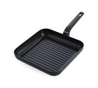 GreenPan Sartén cuadrada abierta, aluminio antiadherente de 28,6 cm para parrilla, compatible con inducción, color negro
