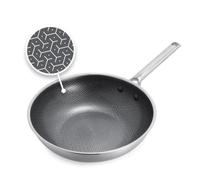 GreenPan Sartén híbrida de acero inoxidable antiadherente de 28 cm APEX Tri-Ply Thermobond sin PFAS, apta para inducción, horno hasta 220 °C, apta para lavavajillas, color plateado