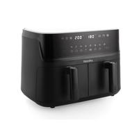 GreenPan Switch Horno Air Fry XL 9 en 1, 2 cestas para freír (2 x 5 L), cesta antiadherente, calentamiento rápido, programas multifunción, apagado automático, pantalla LED, mango tacto frío, Sin PFAS