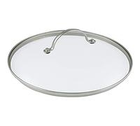 Greenpan Tapa Universal de Vidrio Templado con Bordes de Acero Inoxidable y Asa de Metal, 28 cm, Cristal