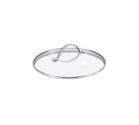 GreenPan tapa universal en vidrio 24 cm, vidrio templado, mango en acero inoxidable y acero inoxidablerand, tapa transparente para GreenPan utensilios de cocina, protección contra salpicaduras