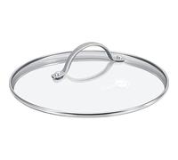 GreenPan tapa universal en vidrio 30 cm, vidrio templado, mango en acero inoxidable y acero inoxidablerand, tapa transparente para GreenPan utensilios de cocina, protección contra salpicaduras