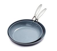 GreenPan Valencia Pro Juego de Sartenes de 26 cm y 30 cm de Cerámica Saludable Anodizada Dura Antiadherente, Sin PFAS, Inducción, Apto para Lavavajillas, Apto para Horno, Gris